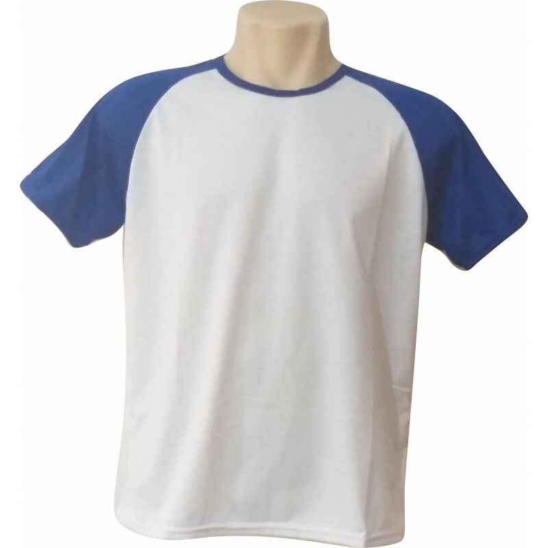 Camiseta azul e branca clearance
