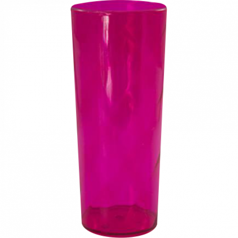 Copo Long Drink Rosa Translucido 350 Ml Unidade