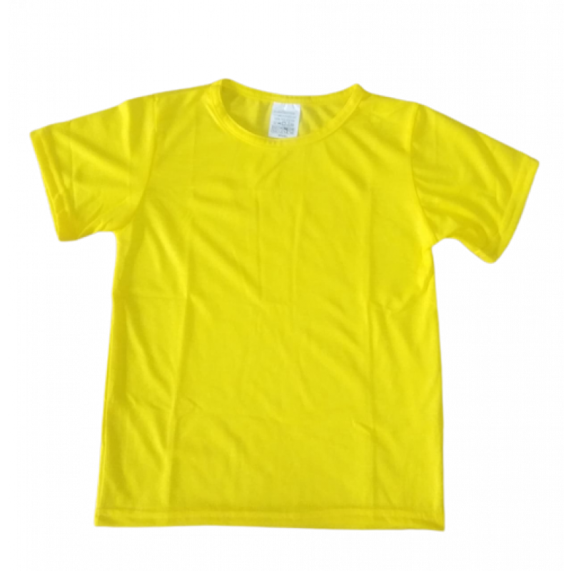 CAMISETA INFANTIL AMARELA 100% POLIESTER PARA SUBLIMAÇÃO