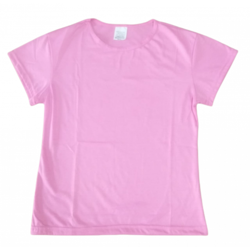CAMISETA BABY LOOK ROSA 100% POLIESTER PARA SUBLIMAÇÃO