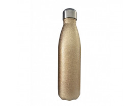 Garrafa Térmica em Aço Inox Glitter Dourada - 500ml Para Sublimação