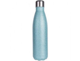 GARRAFA AÇO INOX  TERMICA COM GLITTER AZUL CLARO 500 ML PARA SUBLIMAÇÃO