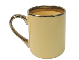 CANECA CERAMICA 325ML AMARELA IMPERIAL  INTERNA/ALCA OURO