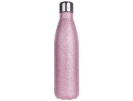 GARRAFA AÇO INOX TERMICA COM GLITTER PINK 500 ML PARA SUBLIMAÇÃO