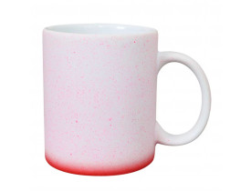 CANECA CERAMICA SPLASH BRANCA VERMELHA PINK DEGRADE FOSCA 325ML - PARA SUBLIMAÇÃO