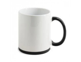 CANECA CERAMICA - 325 ML - BRANCO - ALÇA / BASE PRETO PARA SUBLIMAÇÃO