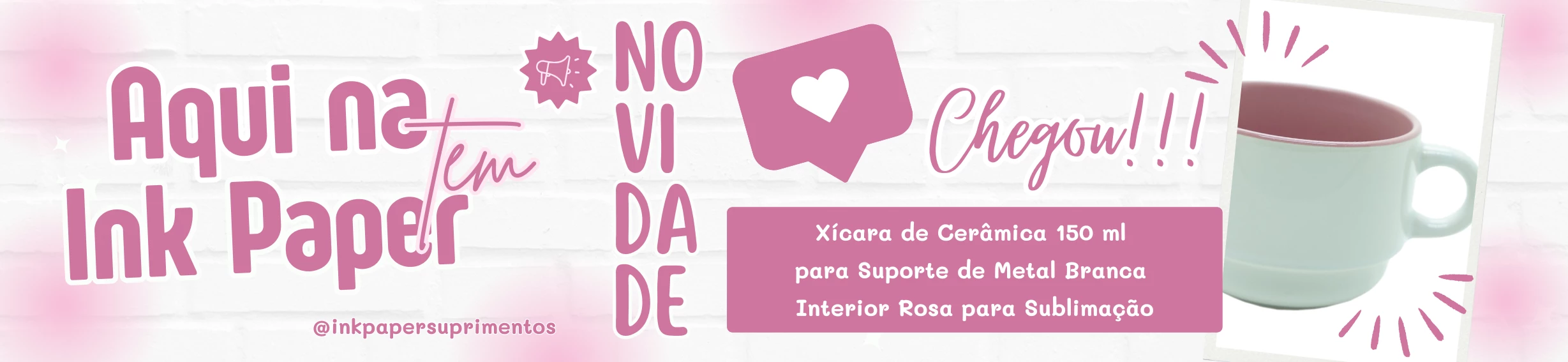 XICARA 150ML INTERIOR ROSA