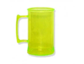 Caneca Acrílica 300ml Amarelo Neon - Unidade