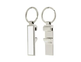 Chaveiro de Metal Retangular 1,8 x 6,5 cm Abridor de Garrafas com Argola para Sublimação
