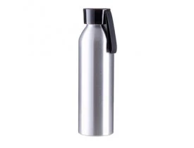 GARRAFA ALUMINIO PRATA TAMPA PRETA SPORTS 650 ML PARA SUBLIMAÇÃO
