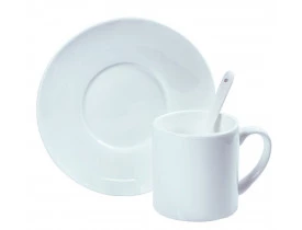 XÍCARA CERAMICA PARA SUBLIMAÇÃO 180 ML C/ PIRES E COLHER 