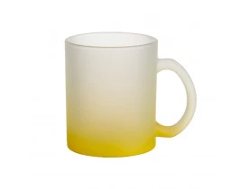 Caneca de Vidro Jateado 325ML Degrade Amarelo