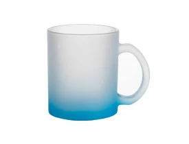 Caneca de Vidro Jateado 325ML Degrade Azul