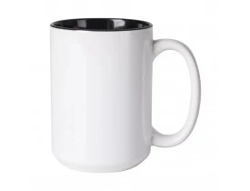 Canecão de Cerâmica Branco Com Interior Preto de 440ml para sublimação