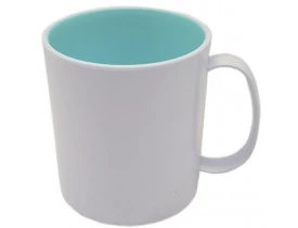CANECA POLIMERO CAFE INTERNA AZUL BEBE PARA SUBLIMAÇÃO