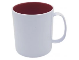 CANECA POLIMERO CAFE INTERNA VERMELHA PARA SUBLIMAÇÃO