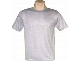 Camiseta Cinza Mescla Tradicional 100% Poliester Para Sublimação - PREMIUM