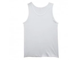 Camiseta Branca Regata Masculina 100% Poliester Para Sublimação 