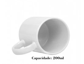 CANECA DE PORCELANA BRANCA 200ML PARA SUBLIMAÇÃO