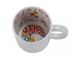 Caneca Interior Temática Happy Birthday Para Sublimação