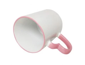 Caneca com Alça Coração - Borda/Alça Rosa