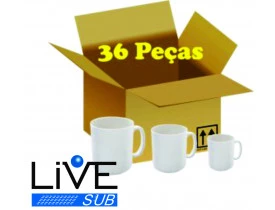 36 Canecas Branca Porcelana P/ Sublimação AAA LIVE