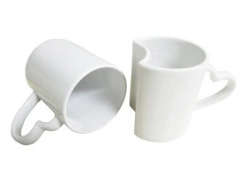Caneca Dupla Alça Coração para Sublimação