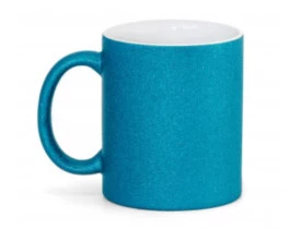 CANECA COM GLITTER - AZUL - PARA SUBLIMAÇÃO