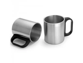 CANECA AÇO INOX - C/ ALÇA PLASTICA - 300 ML - SUBLIMAÇÃO 