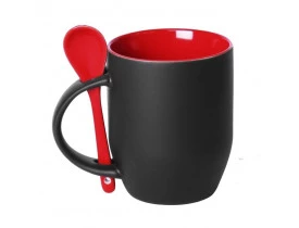 Caneca Magica Vermelha Com Colher Para Sublimação 
