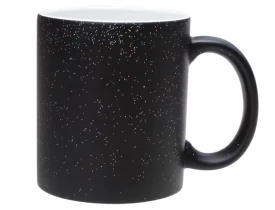 Caneca Magica Preta Com Glitter Para Sublimação 