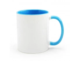 CANECA PARA SUBLIMAÇÃO ALÇA E INTERIOR AZUL CLARO