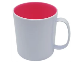 CANECA POLIMERO CAFE INTERNA ROSA CHICLETE PARA SUBLIMAÇÃO