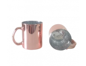 CANECA VIDRO ESPELHO ROSE PARA SUBLIMAÇÃO