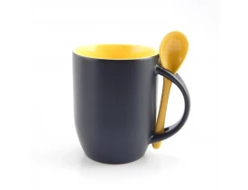 Caneca Magica Amarela Com Colher Para Sublimação - MECOLOUR