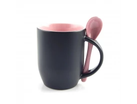 Caneca Magica Rosa Claro Com Colher Para Sublimação