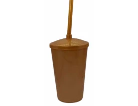 COPO TWISTER 600 ML COM TAMPA E CANUDO DOURADO
