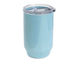 COPO DE POLIMERO AZUL COM TAMPA CRISTAL