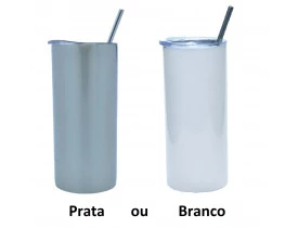 COPO AÇO INOX 450 ML  PEROLADO C/ TAMPA E CANUDO PARA SUBLIMAÇÃO