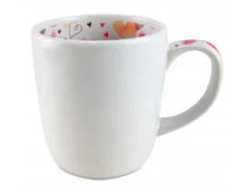 CANECA CERAMICA - 325 ML - MOTO MUG - CORAÇÕES COLORIDOS 