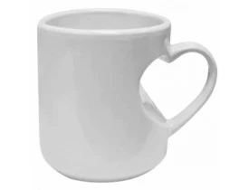CANECA DE PORCELANA 325 ML ALCA CORPO CORACAO BRANCA PARA SUBLIMAÇÃO