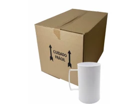 Caixa C/ 100 Unidades Canecas Acrilicas Brancas 300 ml