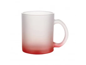 Caneca de Vidro Jateado 325ML Degrade Vermelho