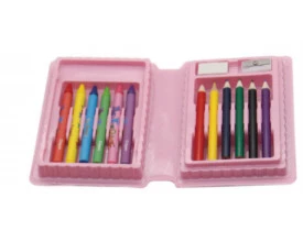01 ESTOJO PARA COLORIR C/ 18 PEÇAS ( ROSA  )