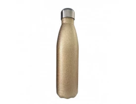 Garrafa Térmica em Aço Inox Glitter Dourada - 500ml Para Sublimação
