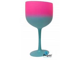 TAÇA GIN DEGRADE BICOLOR TIFFANY/ROSA 580 ML