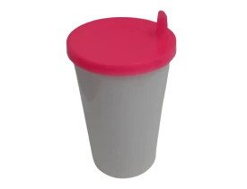 CALDERETA 280 ML BRANCO COM TAMPA BICO ROSA PINK