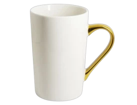 CANECA PORCELANA - 360 ML - BRANCO - ALCA OURO PARA SUBLIMAÇÃO