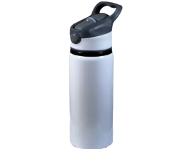 SQUEEZE DE ALUMINIO BRANCO PARA SUBLIMACAO COM TAMPA BRANCA 600ML	