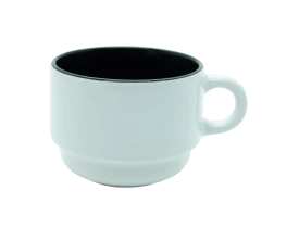 Xícara Cerâmica Branca 150ML  Interior Preto  para Sublimação